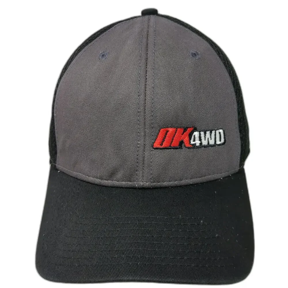 New Era Trucker Hat Black One Size OK 4WD Snapback Mesh Back Curved Bill